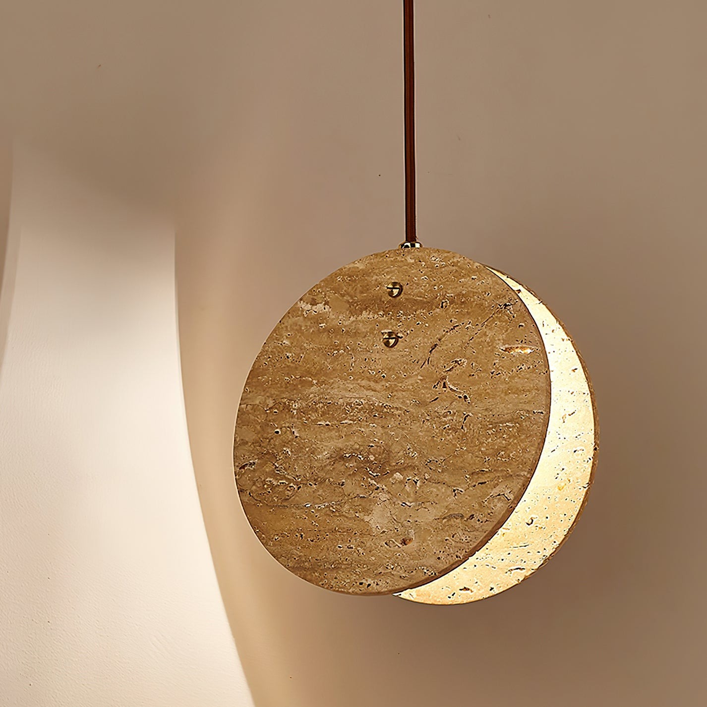 Stone Textured Disc Pendant Light G60
