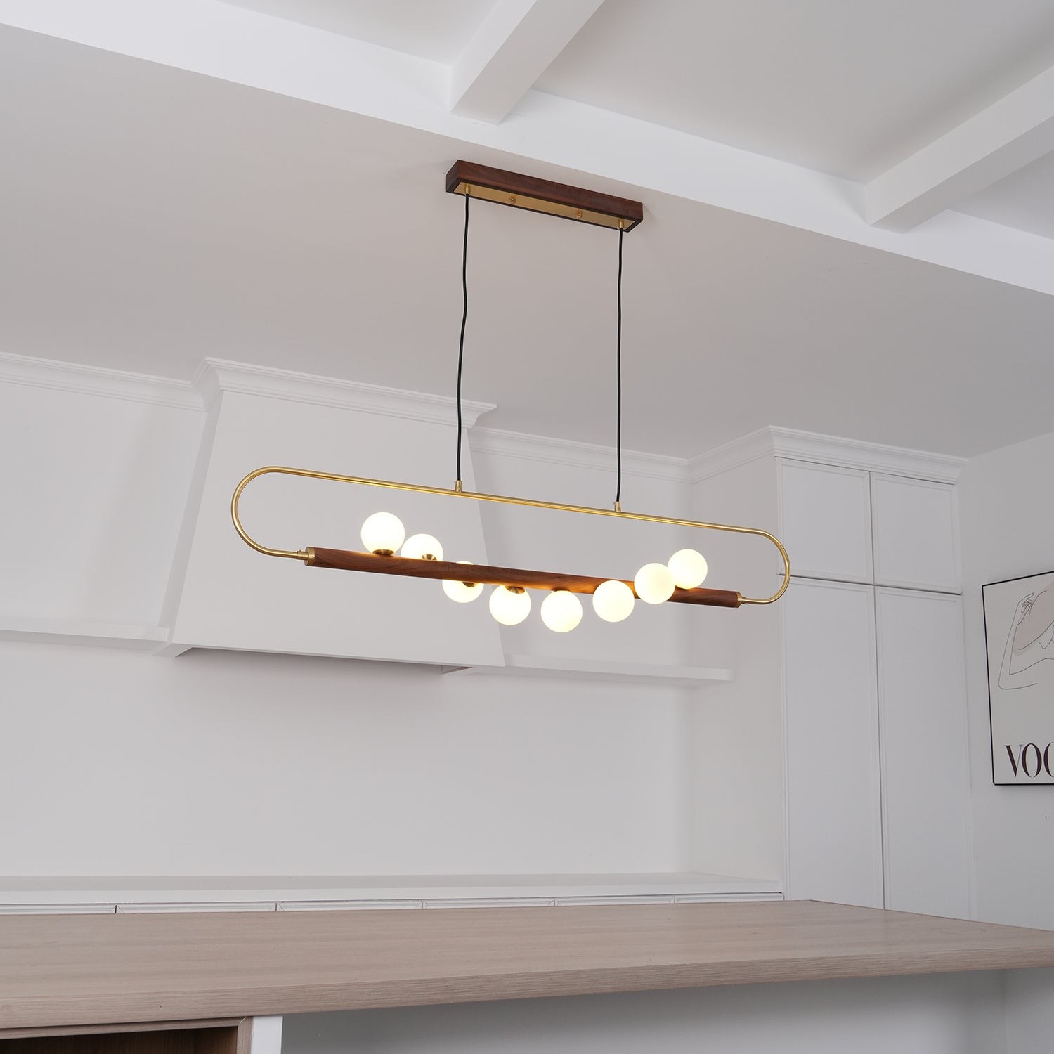 Modern Walnut Simple Chandelier M32