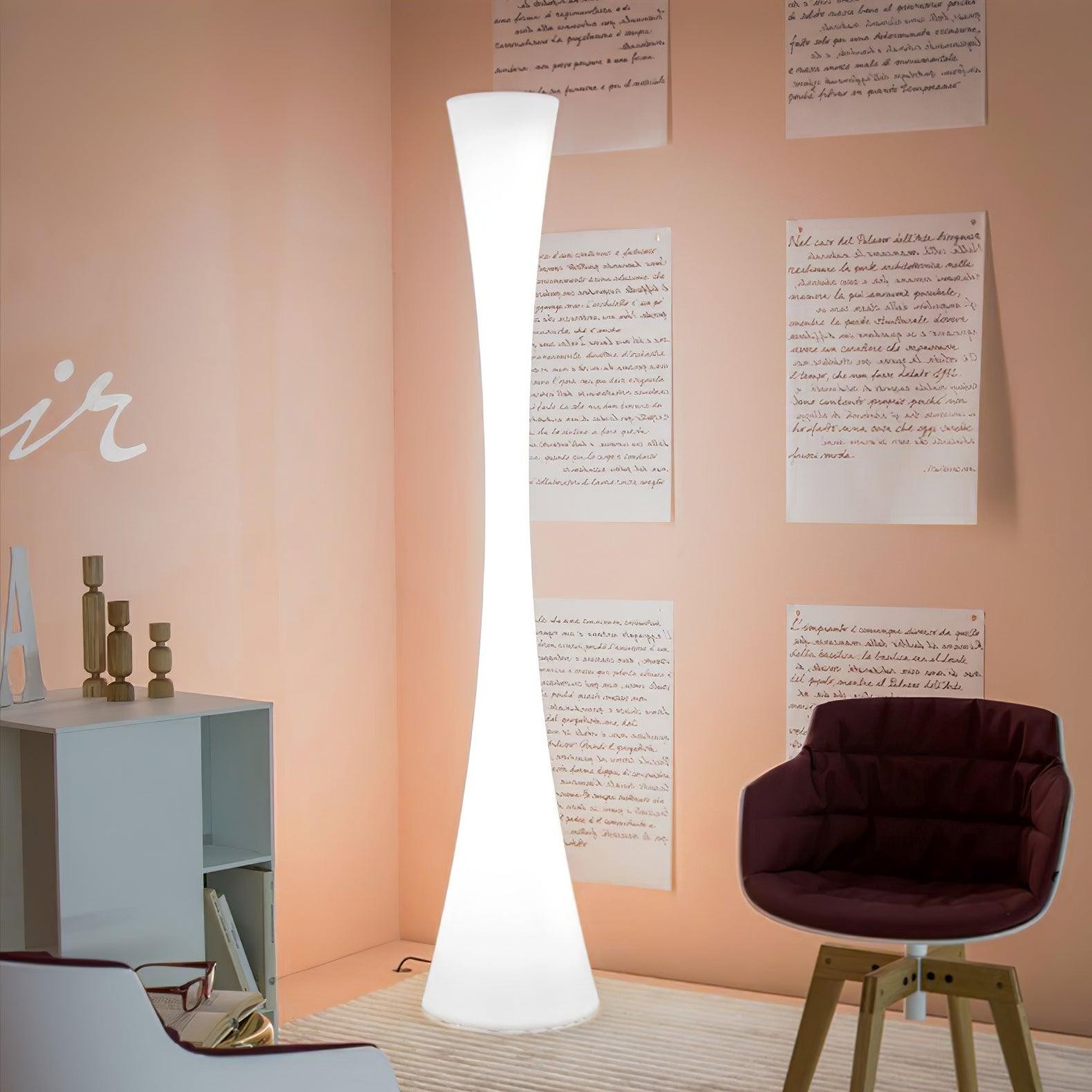 Romantic Simple White Column Floor Lamp G06