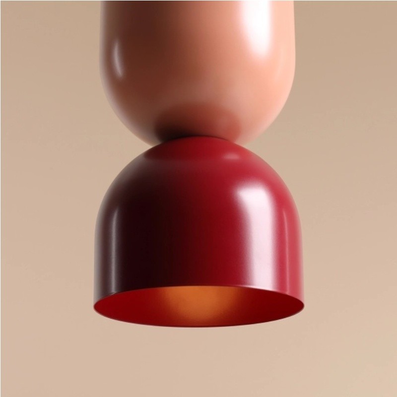 Pastel Dual‑Tone Pendant Light With Layered Metal Shade S228