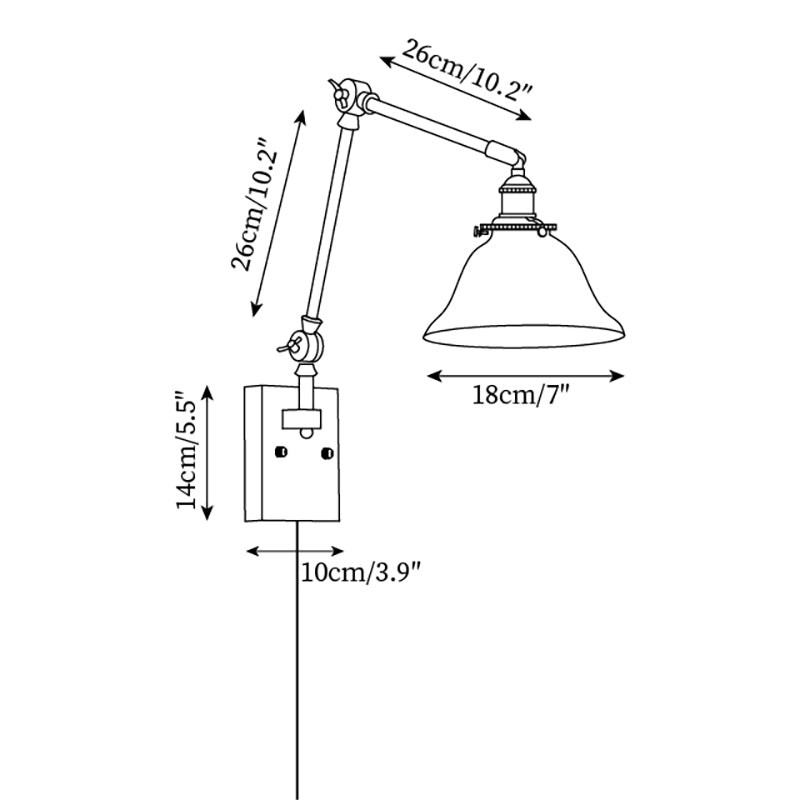 Banker Swing Arm Plug In Wall Light M188