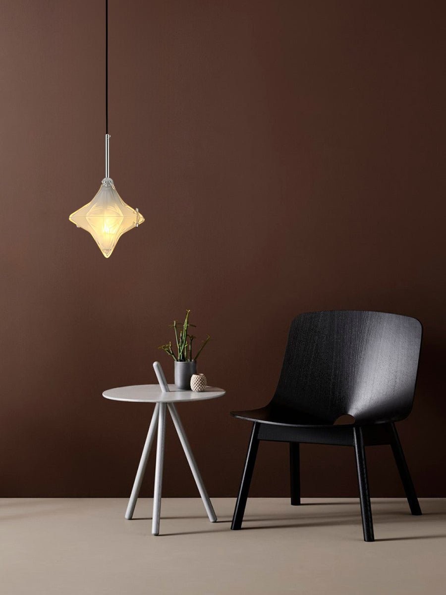 Art Deco Astris Elara Star Pendant Light - Frosted Glass Pendant with Geometric Style T434