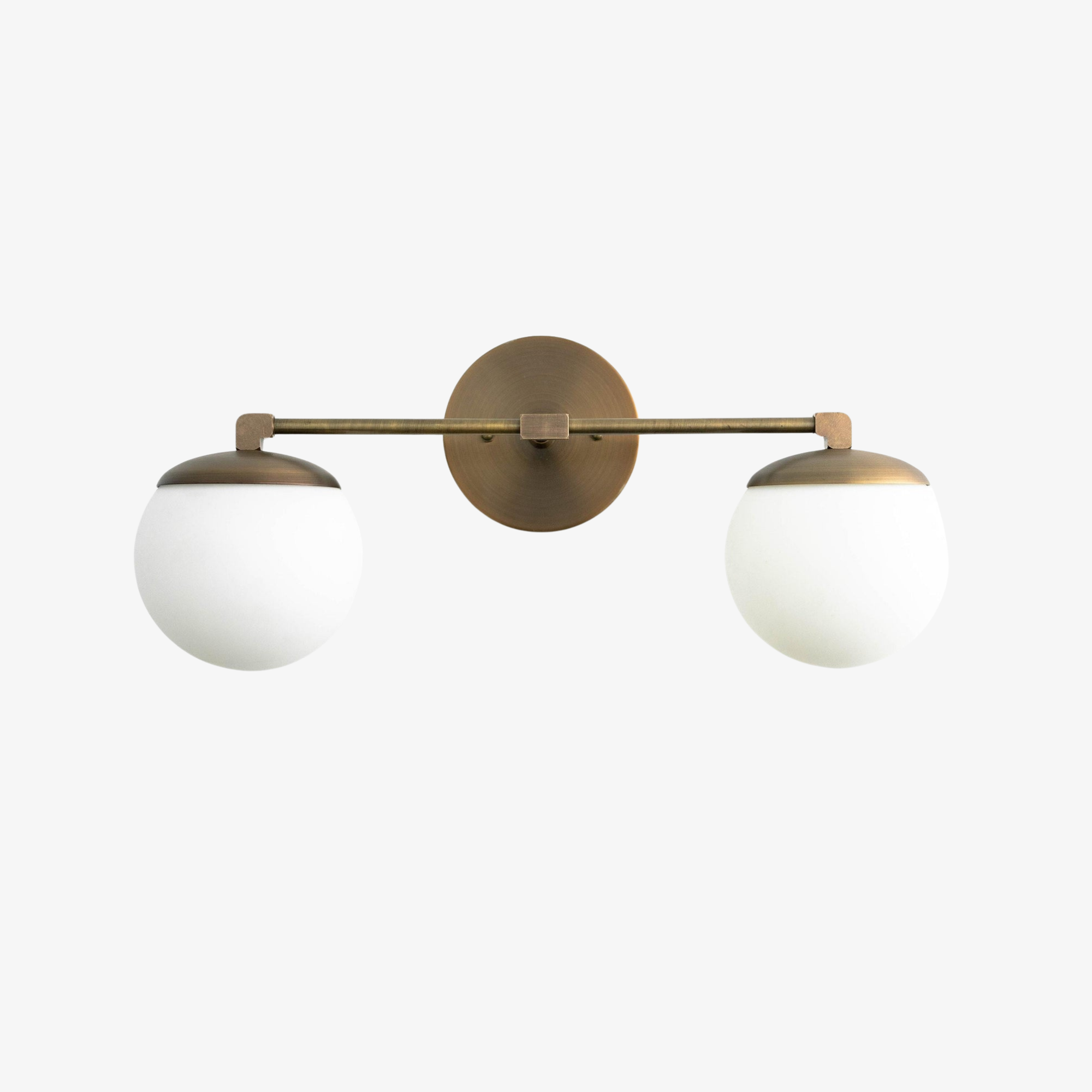 Glorica Glass Vanity Light - Art Deco Brass Wall Globe Fixture Modern T392