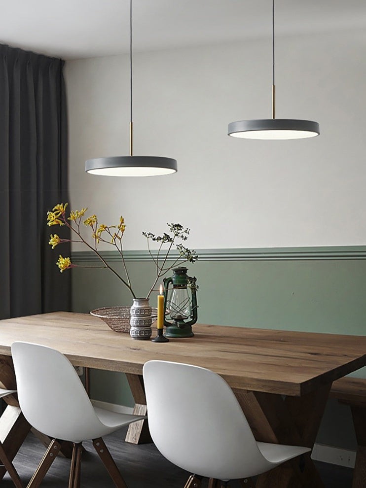 Modern Disc Pendant Light — Nordic Minimalist Fixture for Dining & Kitchen G102