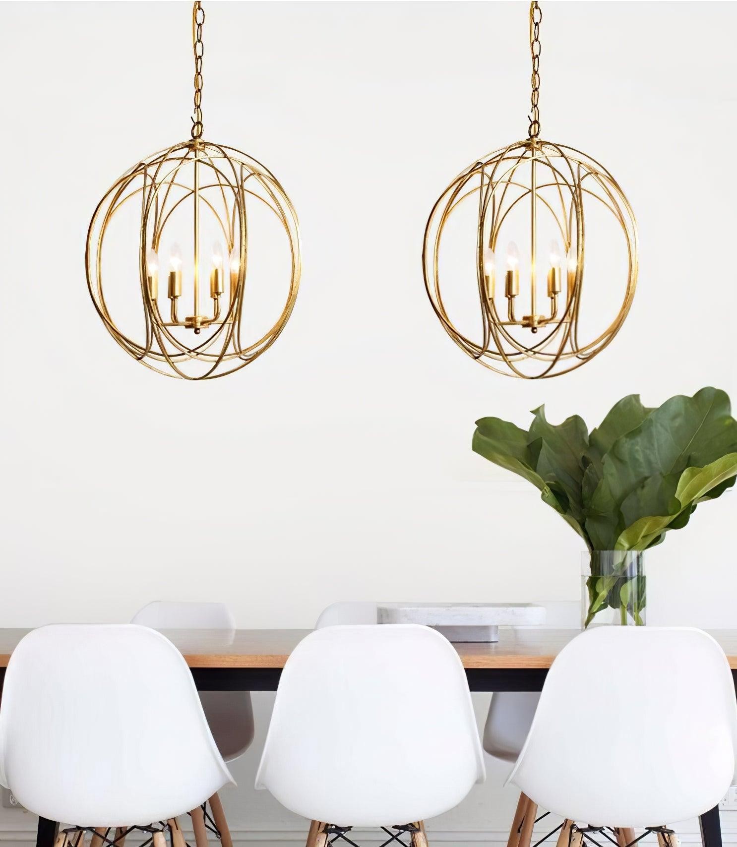 Hollow Metal Line Retro Pendant Light M526