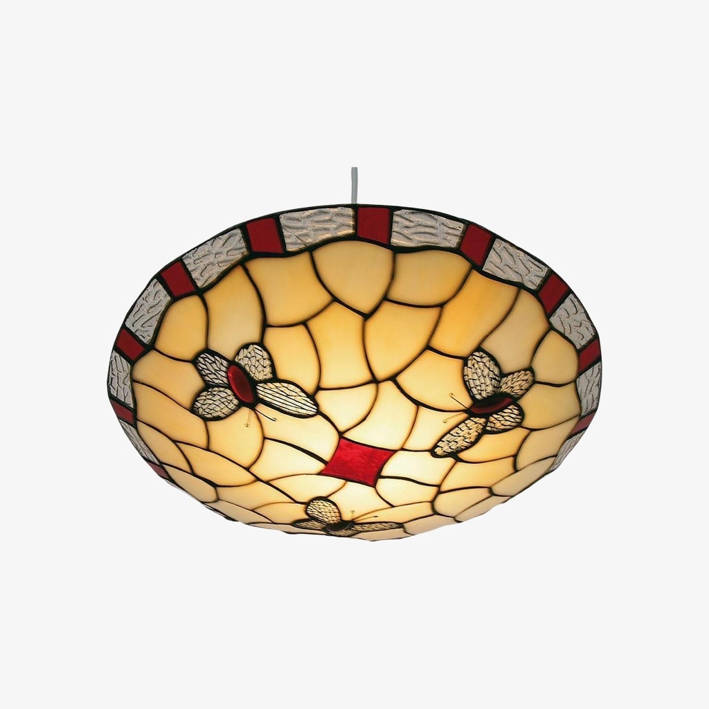 TF Butterfly Pendant Lamp - Decorative Stained Glass Pendant Light for Bedroom or Entryway T832
