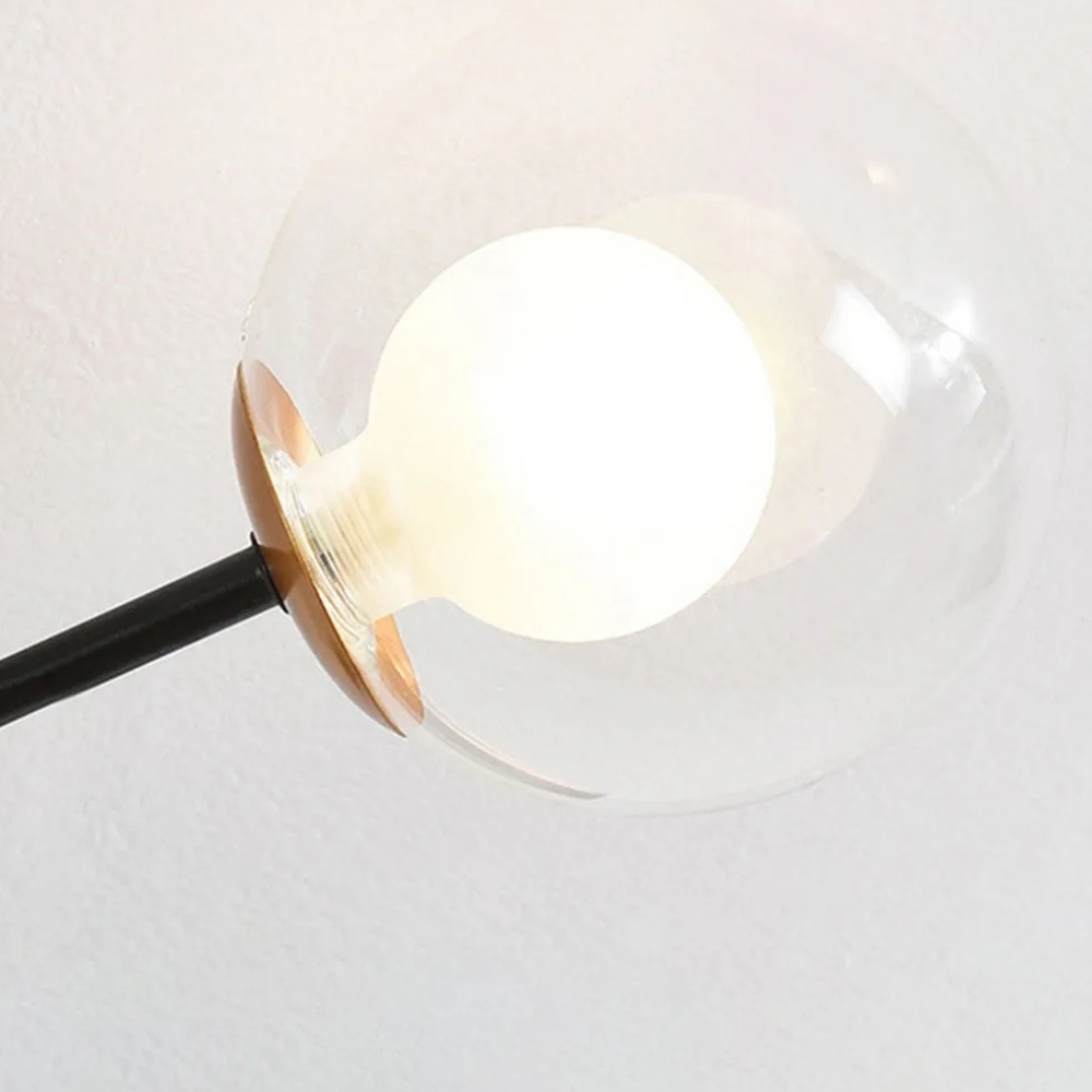 Modern Round LED Ceiling Lamp - Branch Design with Wood Accents for Bedroom S384