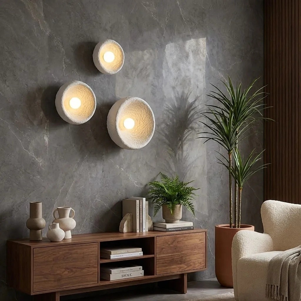 Minimalist Elegance White Resin Wall Sconce S374
