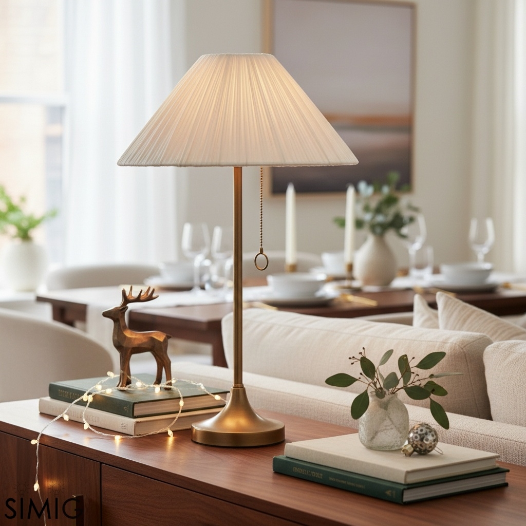 Blossine Pleated Shade Table Lamp – Classic Living Room Lighting T444