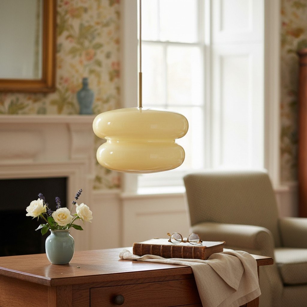 Orra Opal Glass Dome Pendant - Modern Hanging Light for Kitchen T421