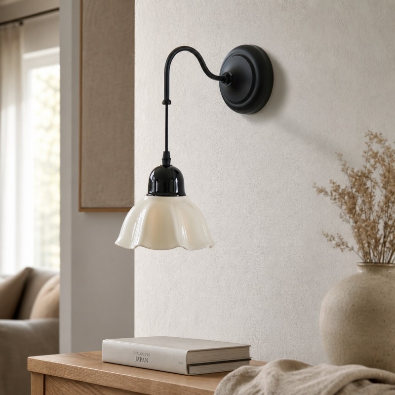 Cazelle Vintage Floral Wall Lamp - Artistic Flower Design Sconce for Bedroom and Hallway T2258