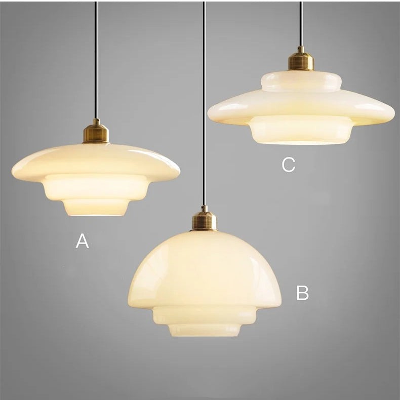 Multi Tier Art Glass Pendant Light - Mid-Century Style for Kitchen Island S93