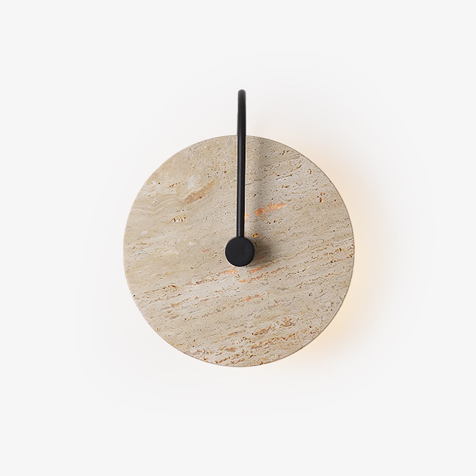 Simple Clock-Shaped Travertine Wall Lamp M509