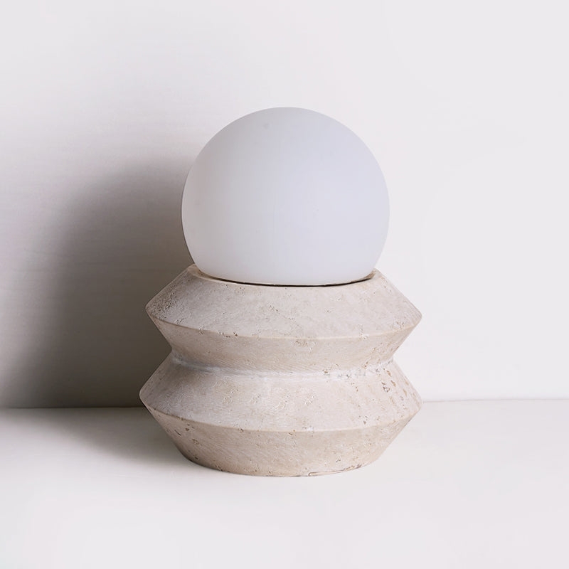 Fin Travertine Table Lamp (Built-in Battery) T1884