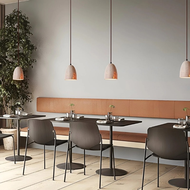 Natural Stone Pendant Lamp - Vintage Design for Dining Area S284