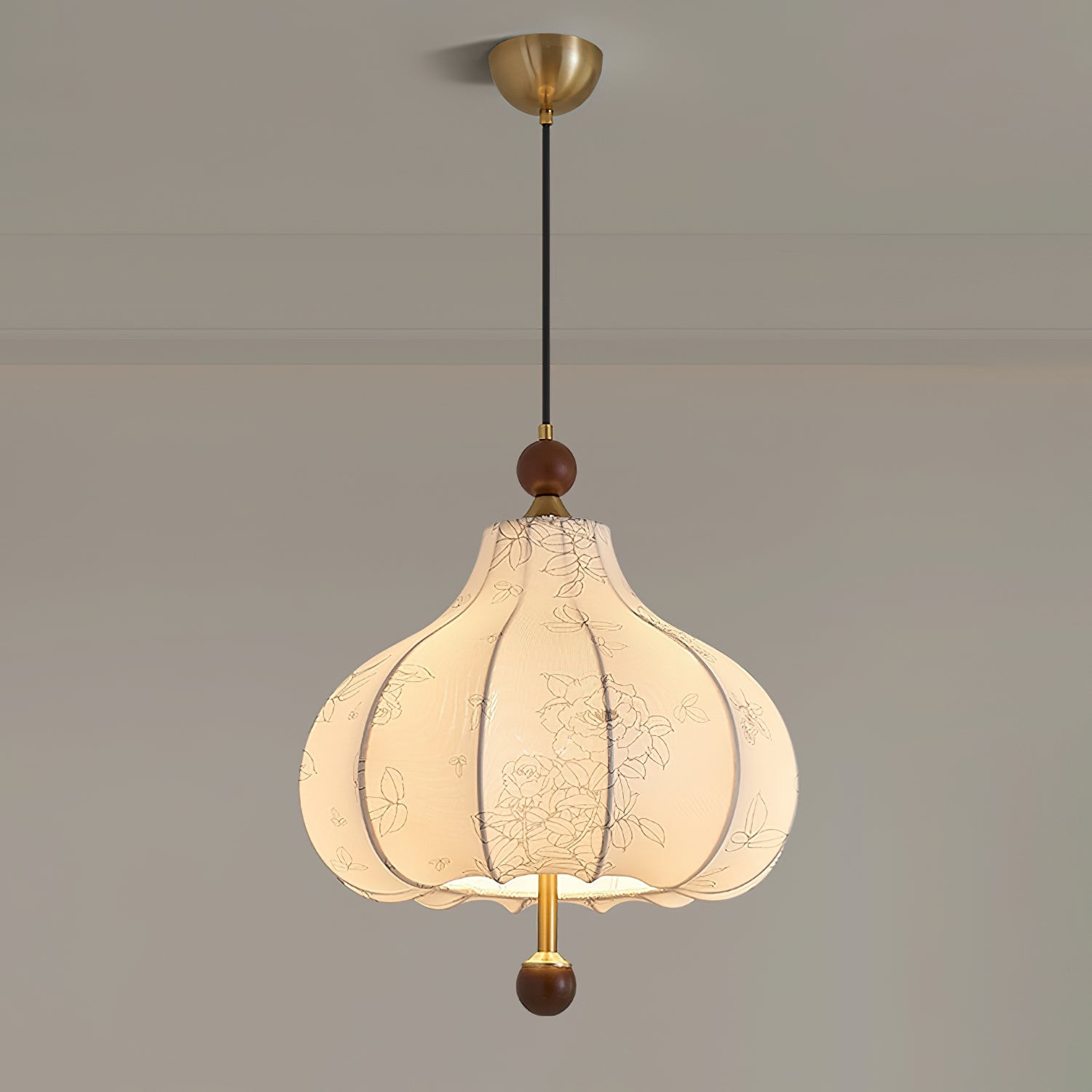 French Retro Fabric Pattern Pendant Lamp M562