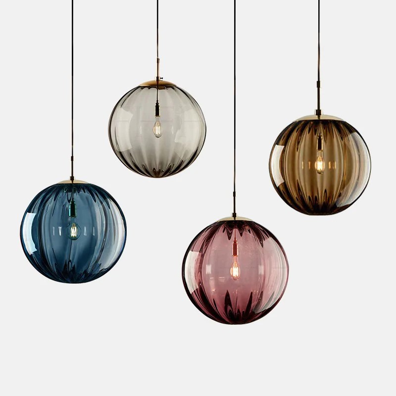 Nordic Water Pattern Glass Ball Pendant Light S96