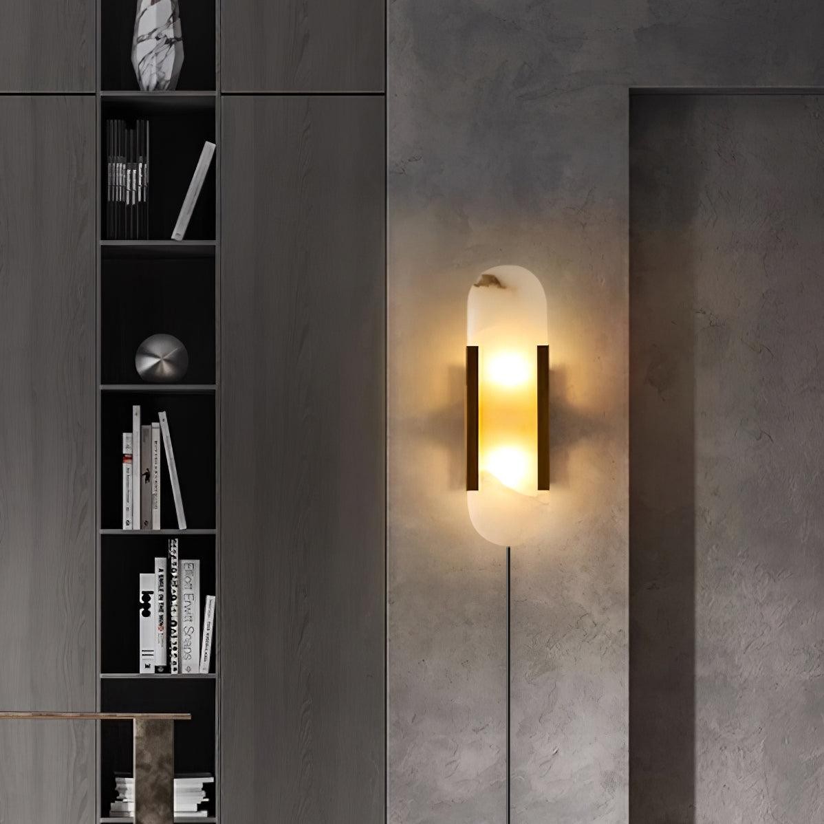 Alabaster Elongated Plug In Wall Lamp M135
