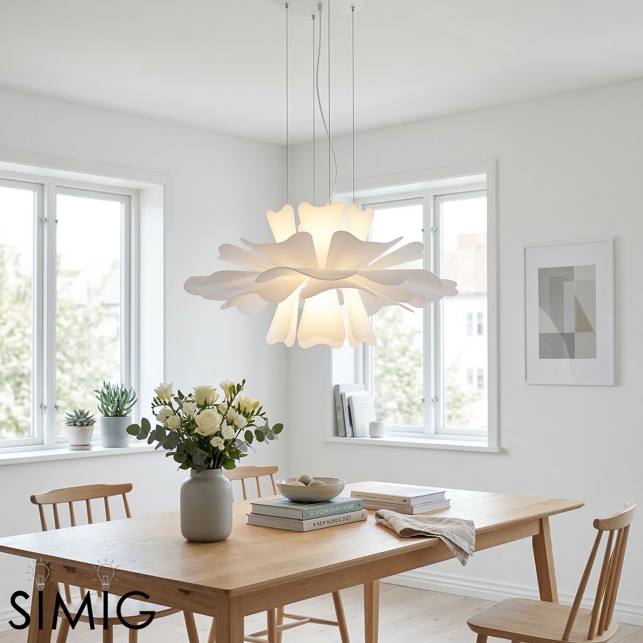 Modern Flower Pendant Light – Sculptural Lamp for Living Room S403