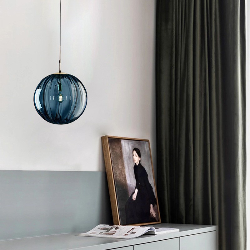 Nordic Water Pattern Glass Ball Pendant Light S96