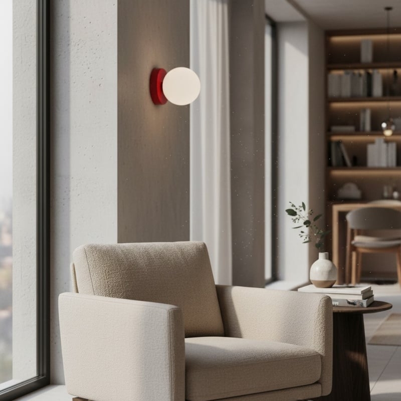 Nuevola Round Wall Lamp - Modern Metal and Glass for Hallways and Living Rooms T528