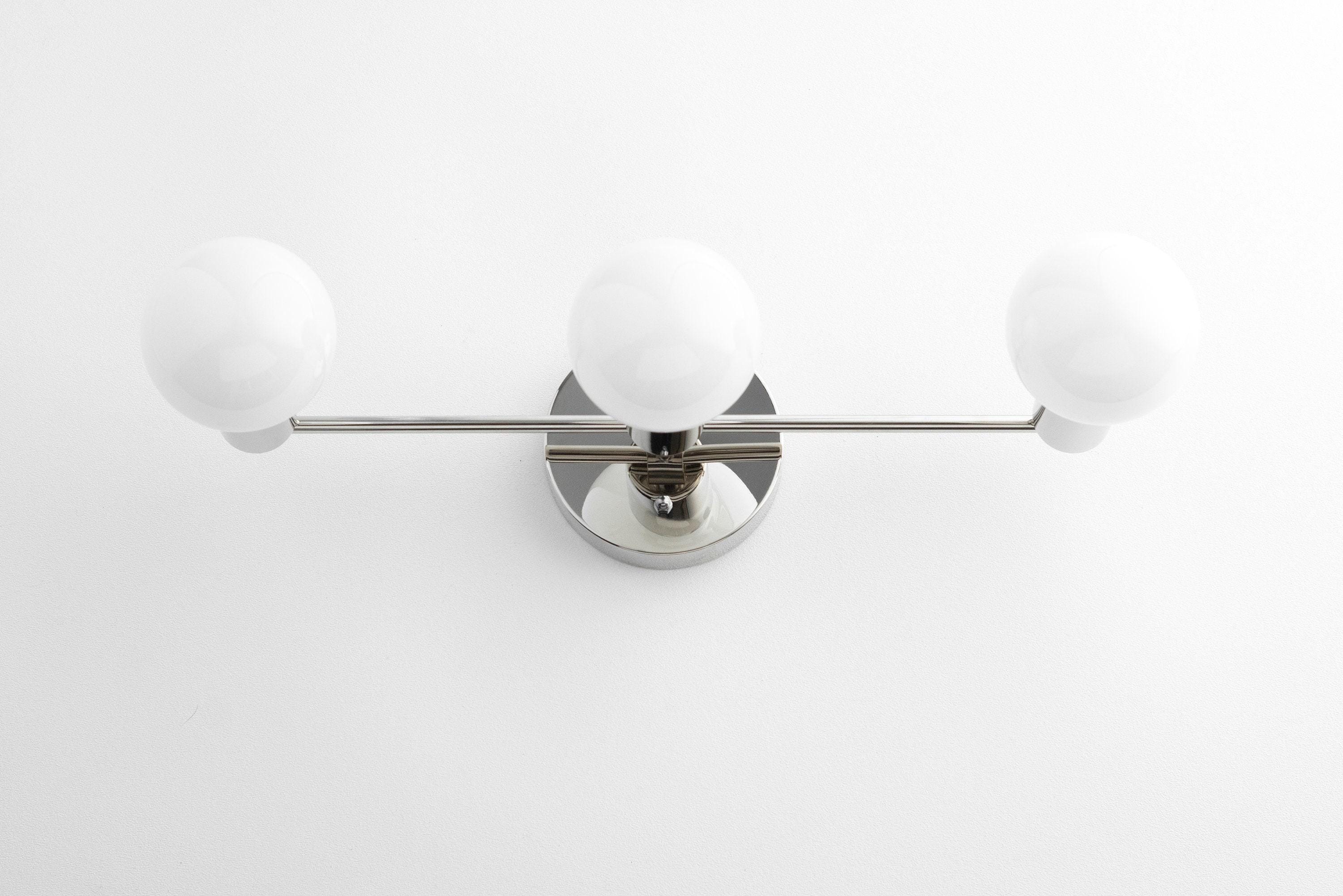 Glorica Glass Mid Century Modern Vanity Light - 3 Light Wall Fixture T385