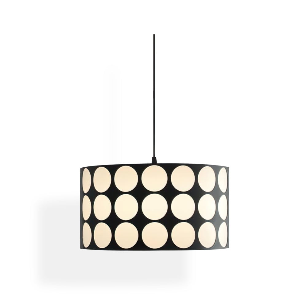 Fabric Drum Polka Dots Pendant Lamp S365