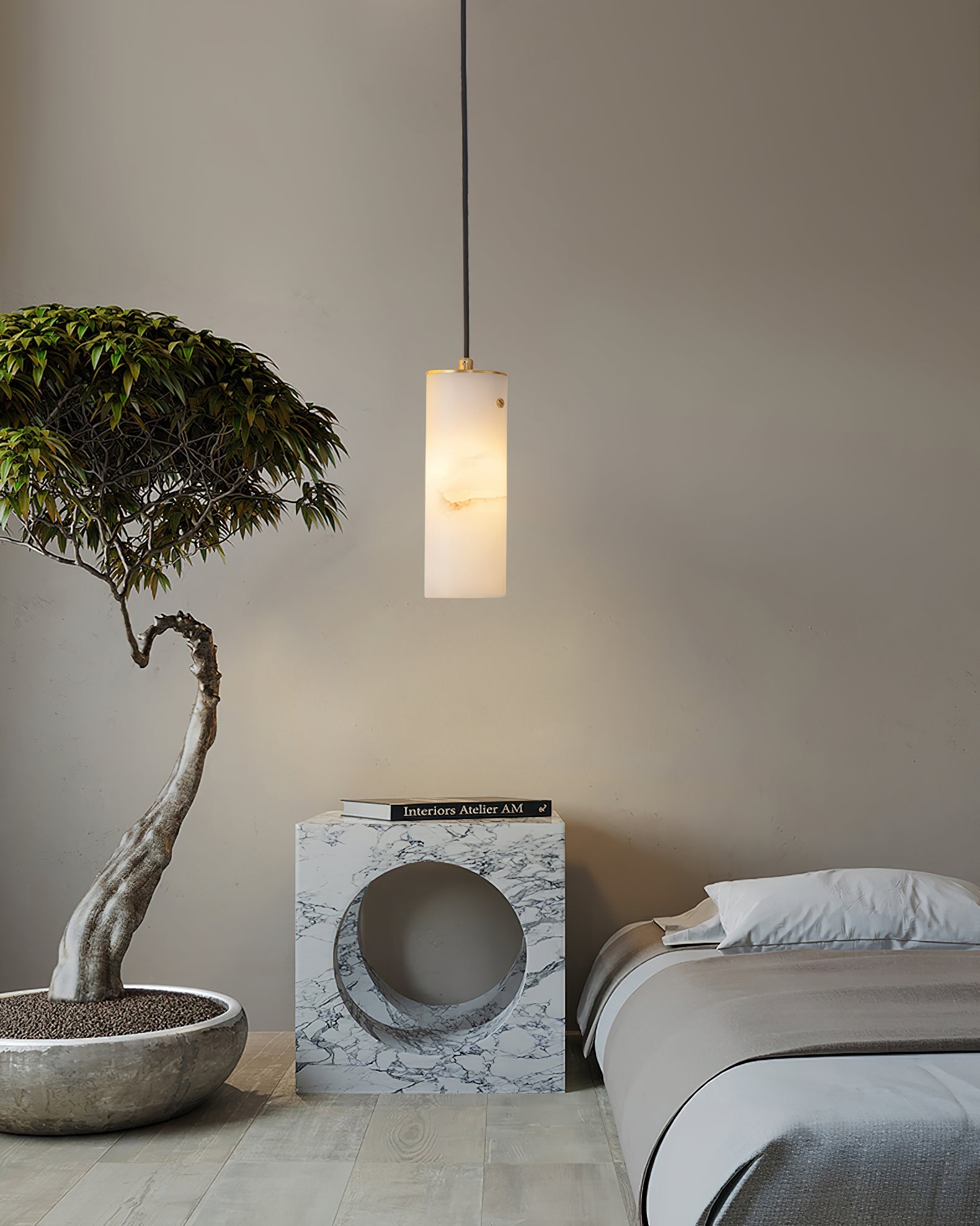 Nula Vertical Alabaster Pendant Light T1650