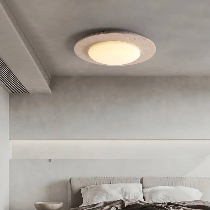Integrated LED Travertine Ceiling Light – Simple Sky Dome Design S301