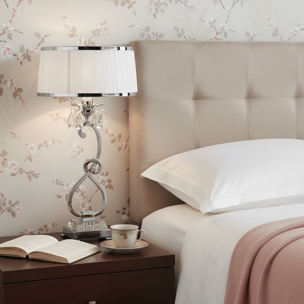Talonis Decorative Crystal Table Lamp - Curved Metal Style for Home Interiors T951
