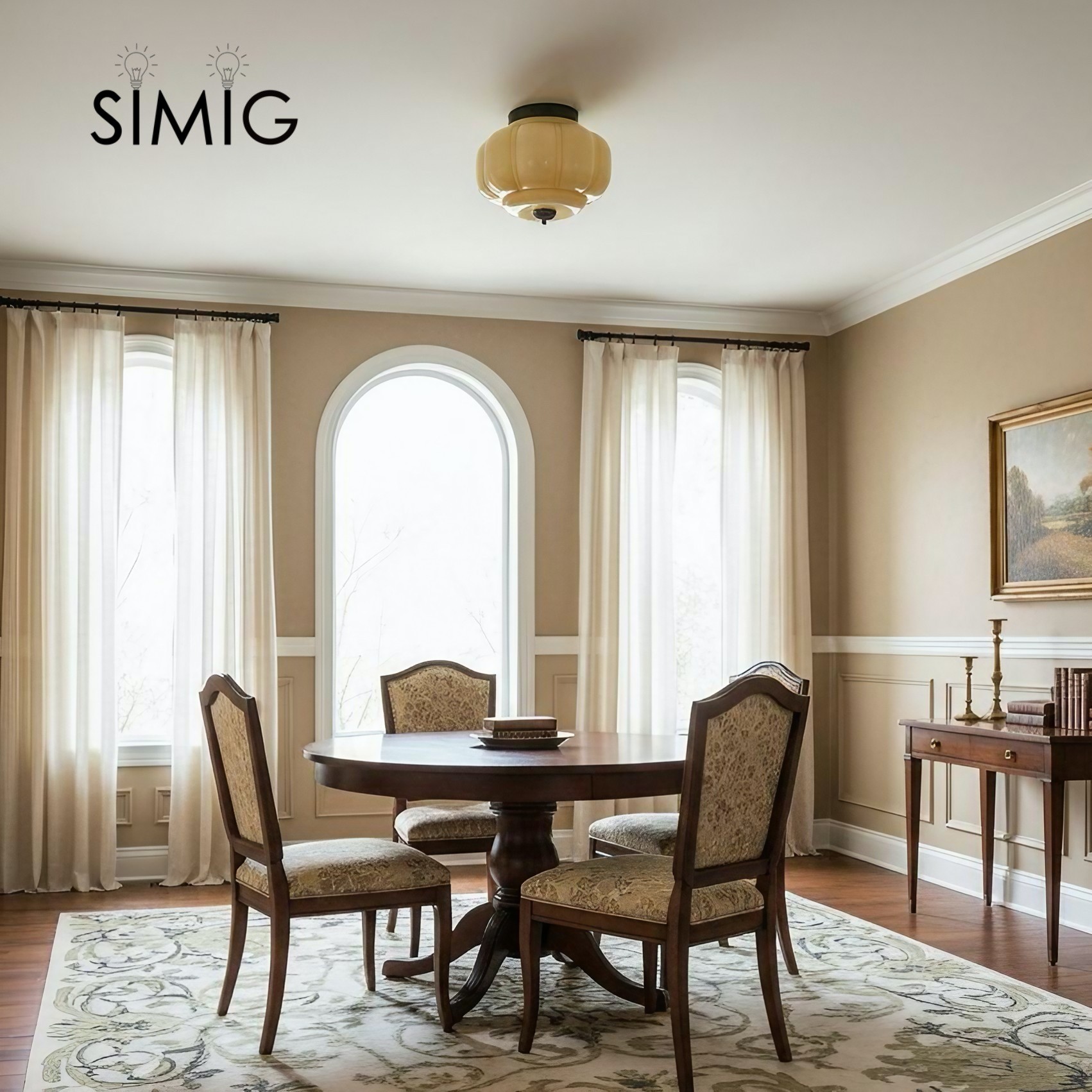 Eloise Ceiling Light - Elegant Retro Brass Ceiling Light for Living Room G55