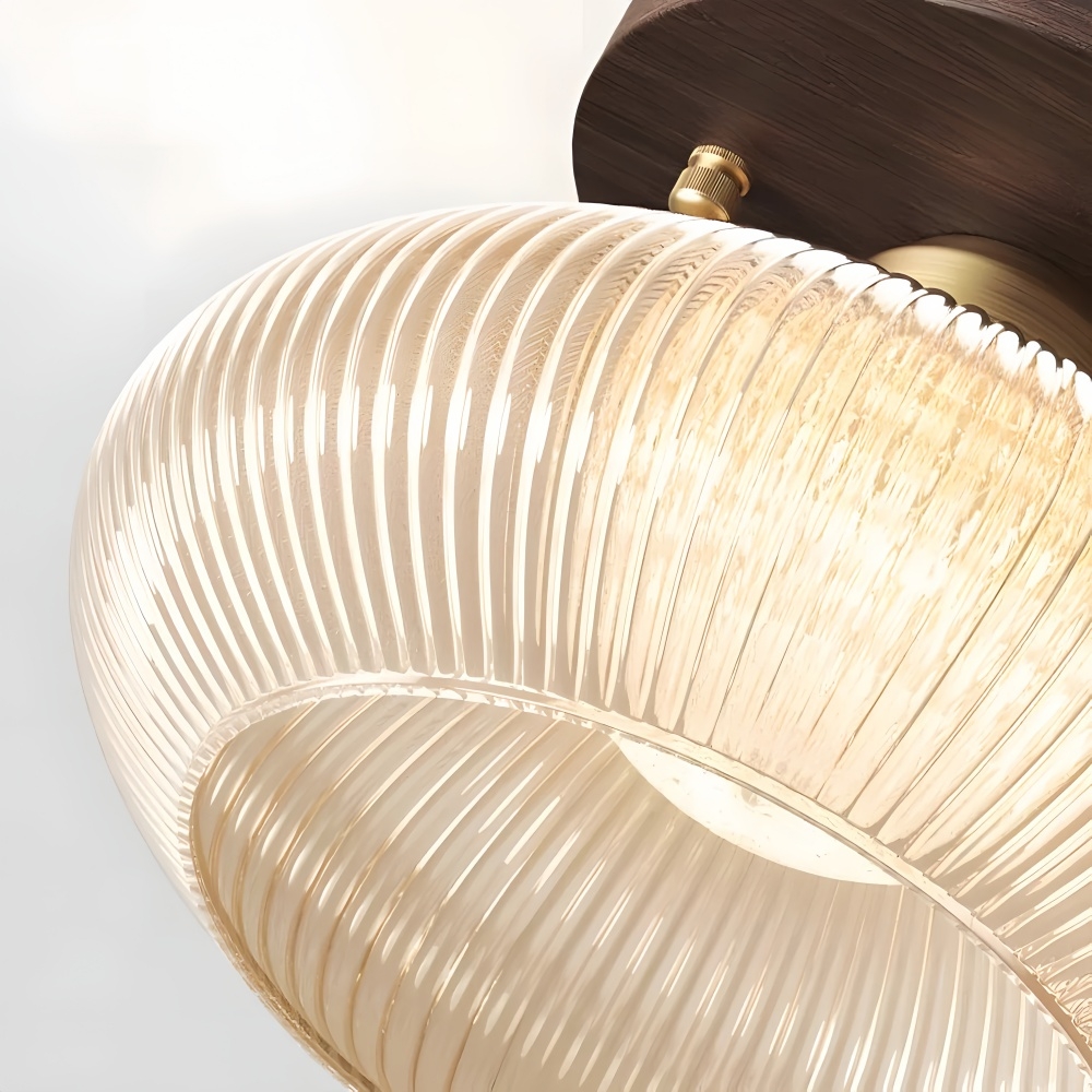 Soliro Soft Rounded Glass Dome Ceiling Light - Contemporary Flush Mount for Hallway and Bedroom T1088