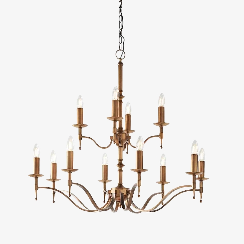 Tela Brass and Nickel Chandelier - Elegant Multi-Light Fixture for Foyers and Kitchens T827
