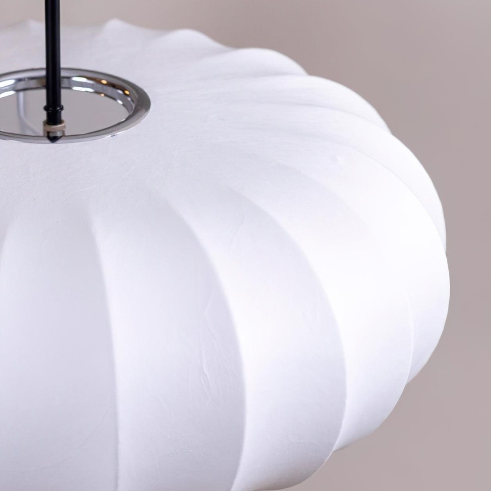 Simple Wabi-sabi White Lantern Fabric Pendant Lamp M06