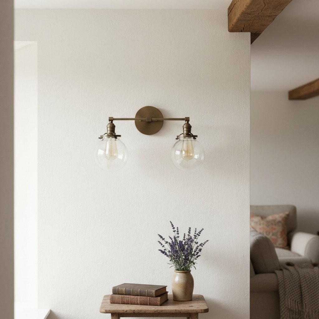 Lumio Globe Glass Globe Vanity Light - Modern Two Light Bathroom Sconce T309