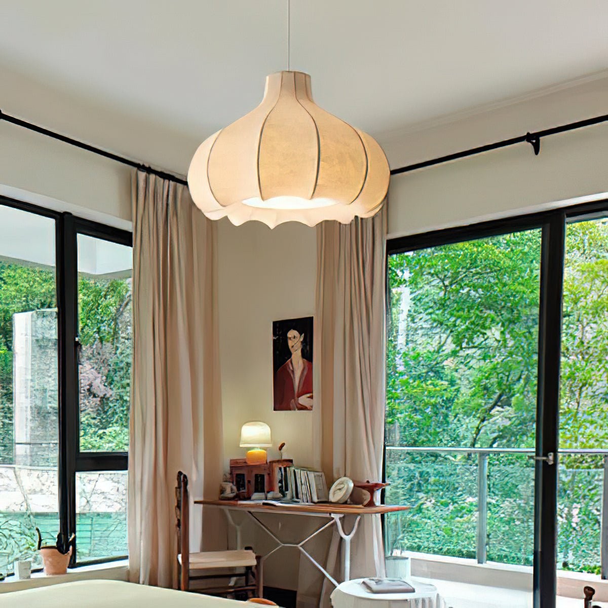 Onion Bubble Silk Pendant Lamp M434