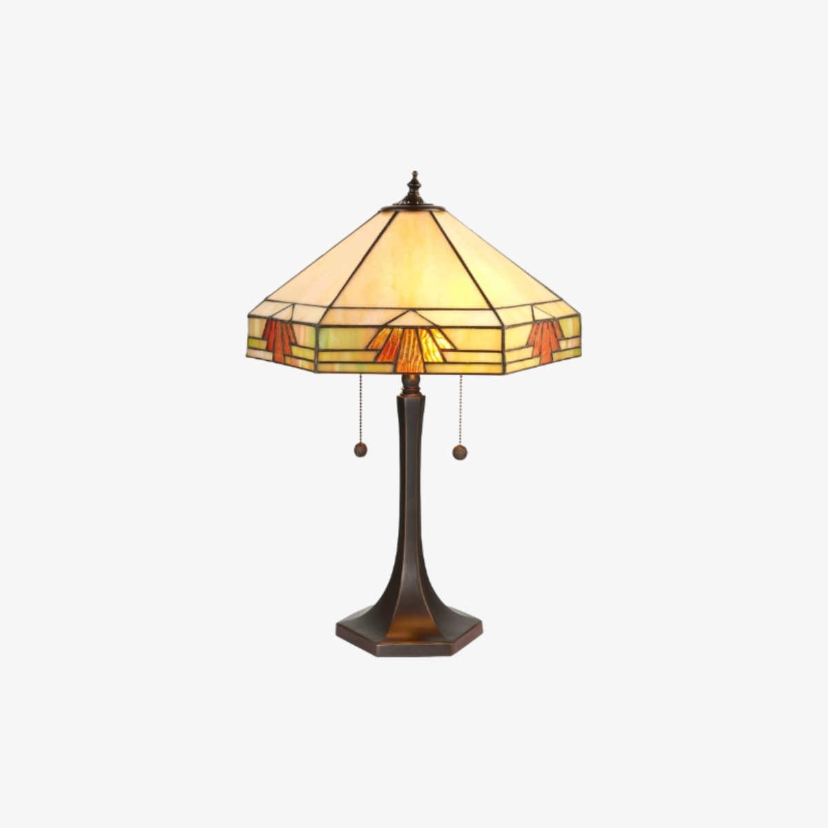 TF Nevada Geometric Stained Glass Table Light - Table Lamp for Living Rooms and Bedrooms T936