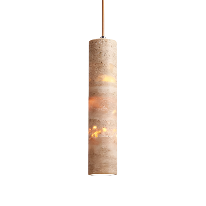 Cream Travertine Tube Pendant Light T2136