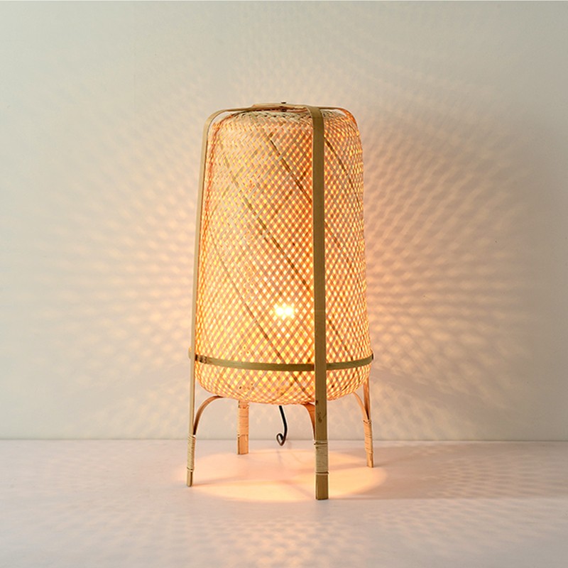 Bamboo Woven Vertical High Net Table Light