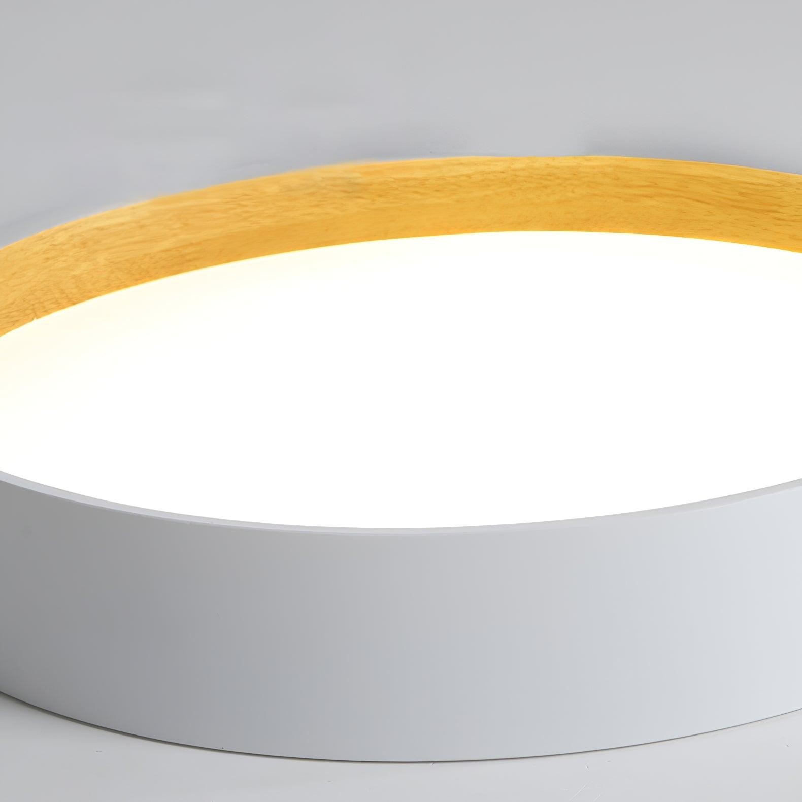 Japanese Minimalist Creative Wood Grain Round LED Ceiling Lamp M321