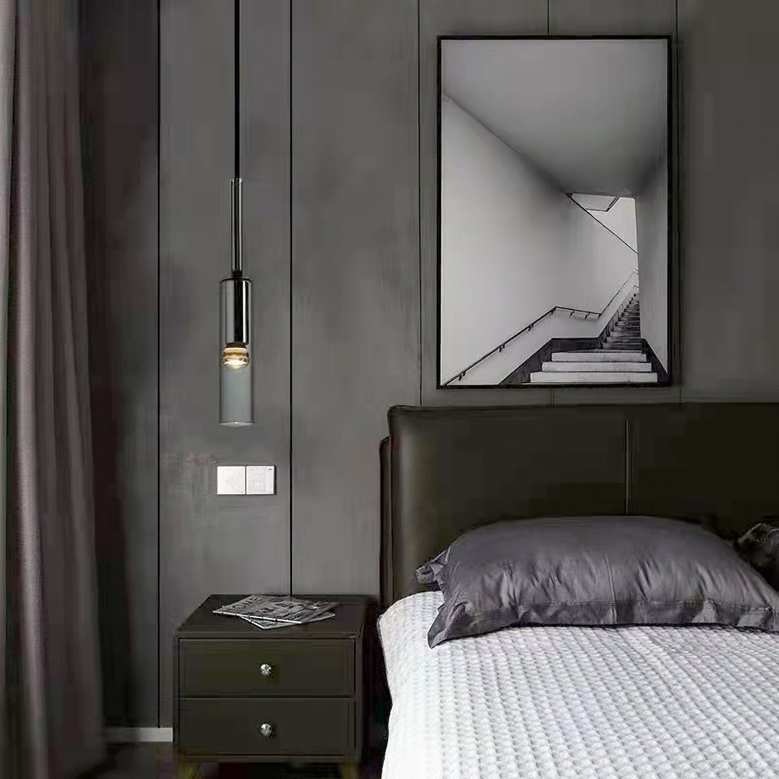 Modern Cylindrical Glass Pendant Light G42