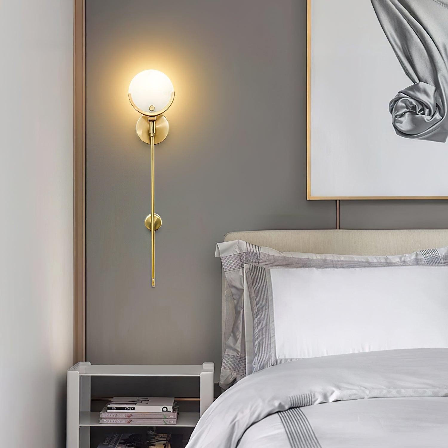 Metal Brass Spherical Bedroom Wall Lamp M573