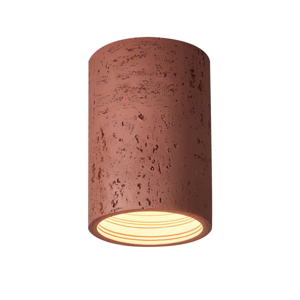 Cylindrical Ceiling Light - Modern Travertine Living Room M72