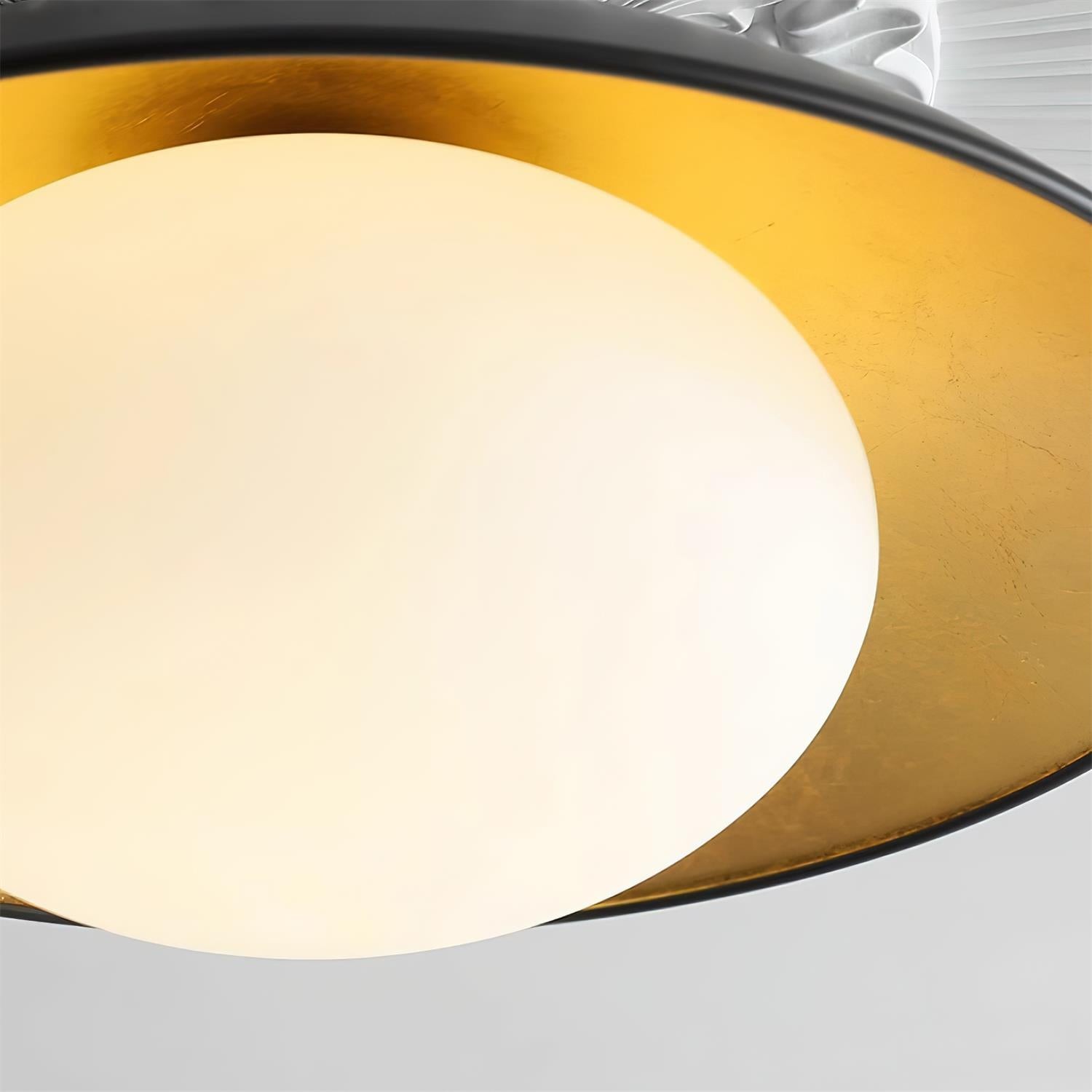 French Retro Flying Saucer Bowl Ceiling Light M134