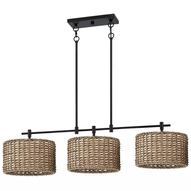 Raphael 3 Light Dimmable Drum Rattan Pendant Lamp S106