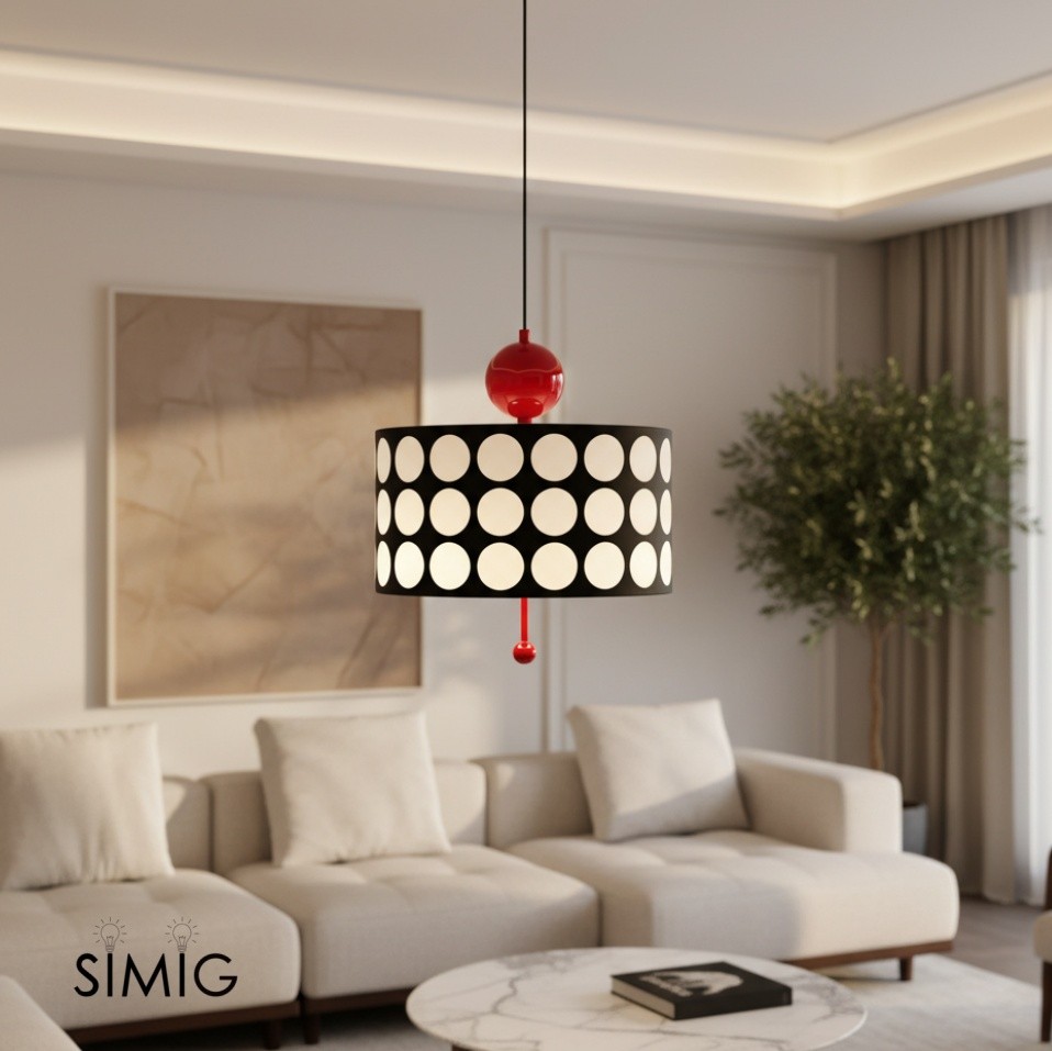 Polka Dot Lattice Pendant Lamp - French Vintage Light for Dining M165