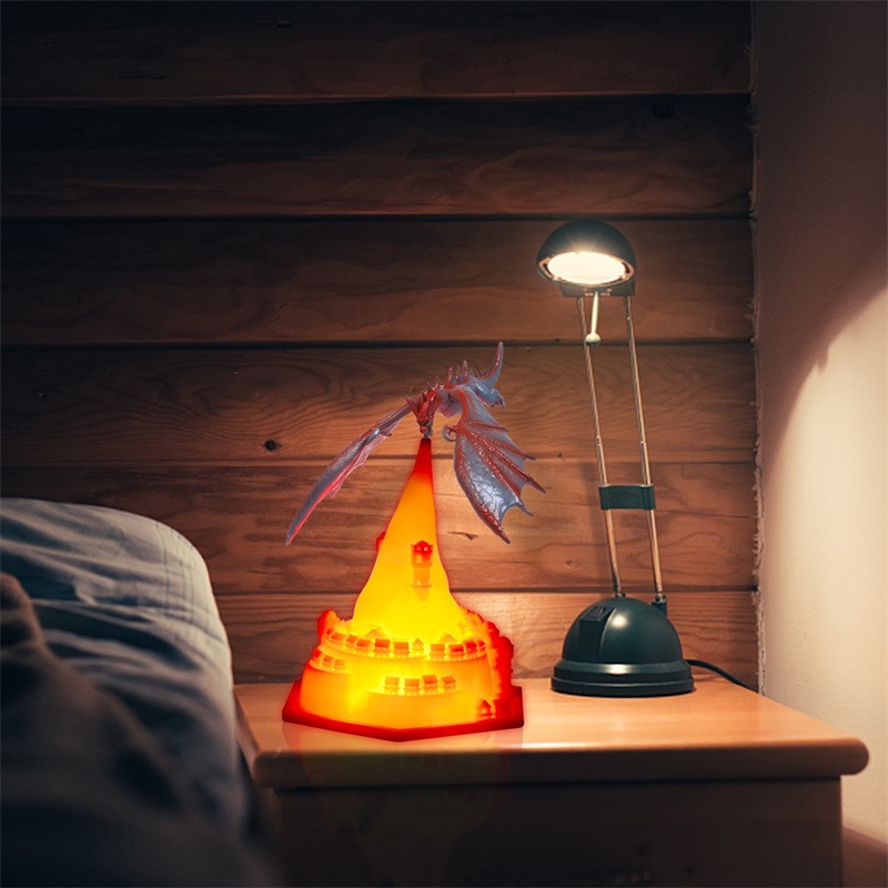 Creative 3D Printed Airplane Fire Dragon Table Lamp M585