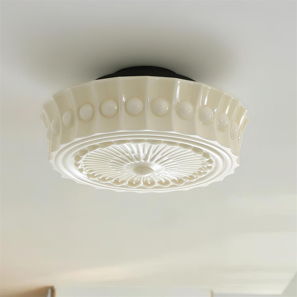 Rigidus French Vintage Glass Cream Style Ceiling Light M52