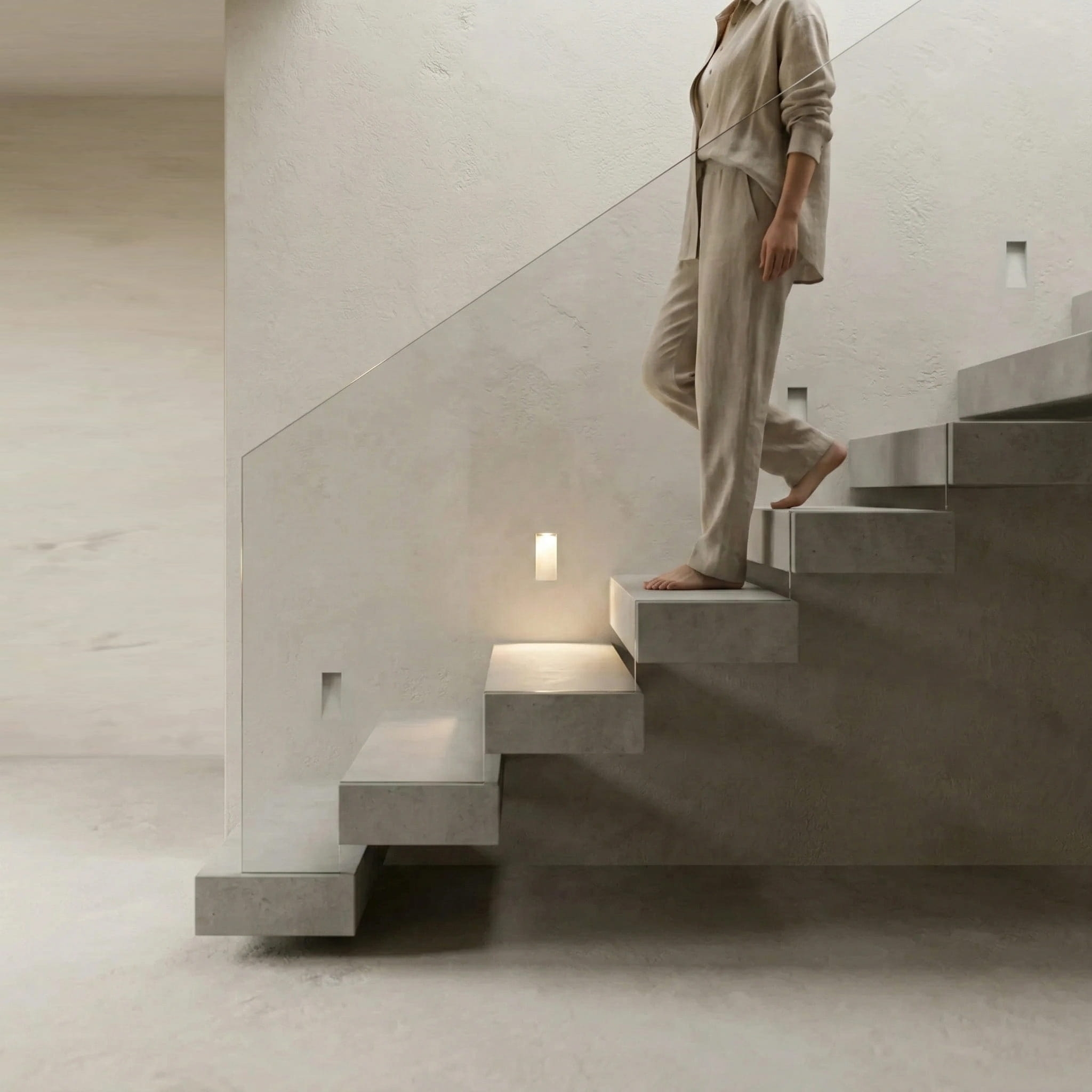 Stary LED Sensor Wall Light - Frameless Recessed Step Lamp for Hallway T1130