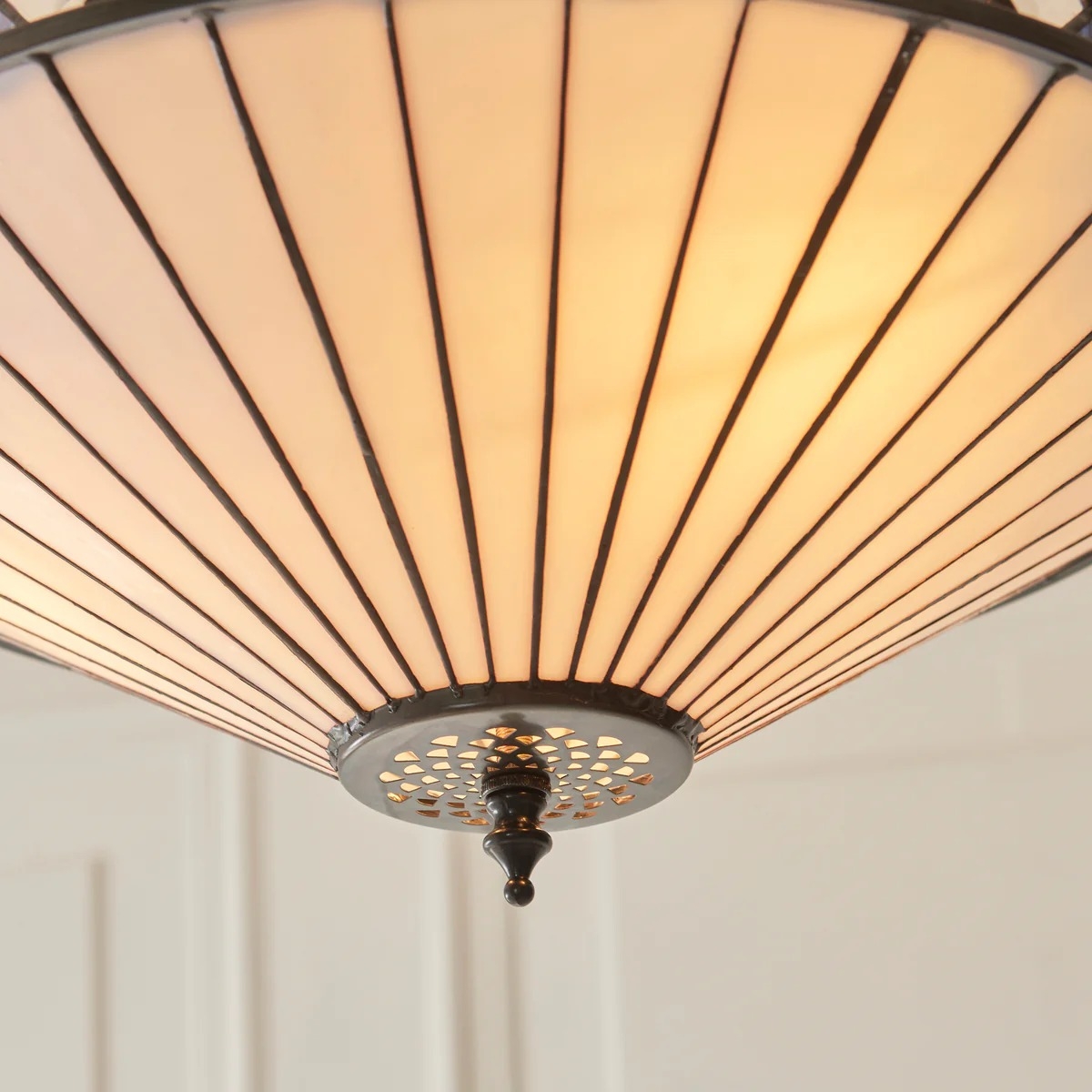 TF Fargo Adjustable Pendant with Stained Glass Inspired Inverted Shade for Island and Dining T981